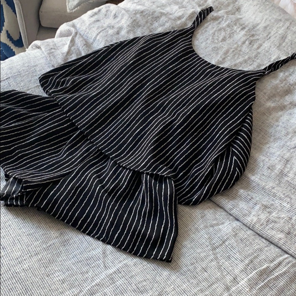 Black and white striped romper